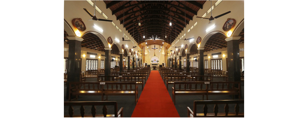 View inside India's Sacred heart Forane Church