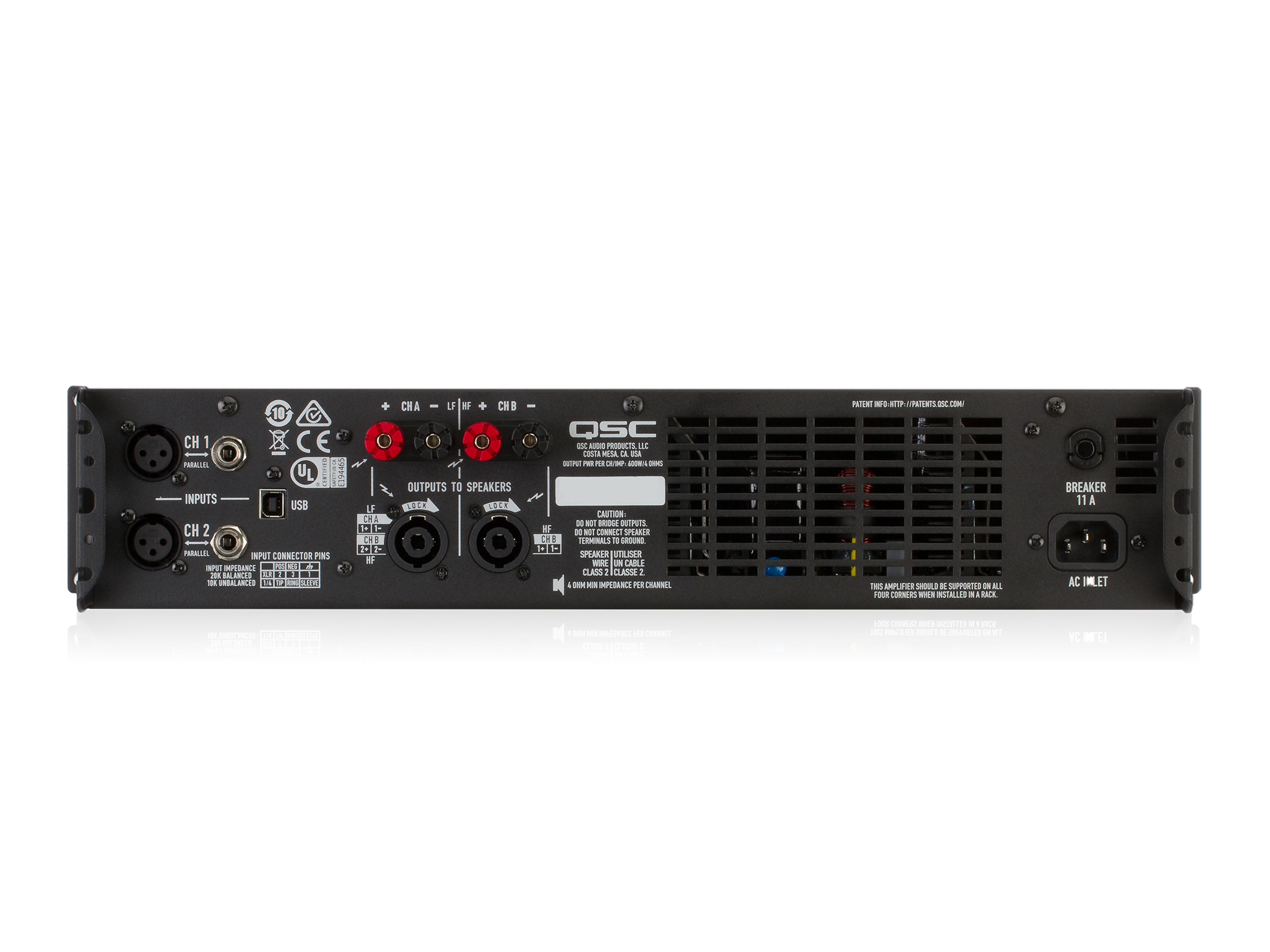 Rear Image of the GXD 4 amplifier