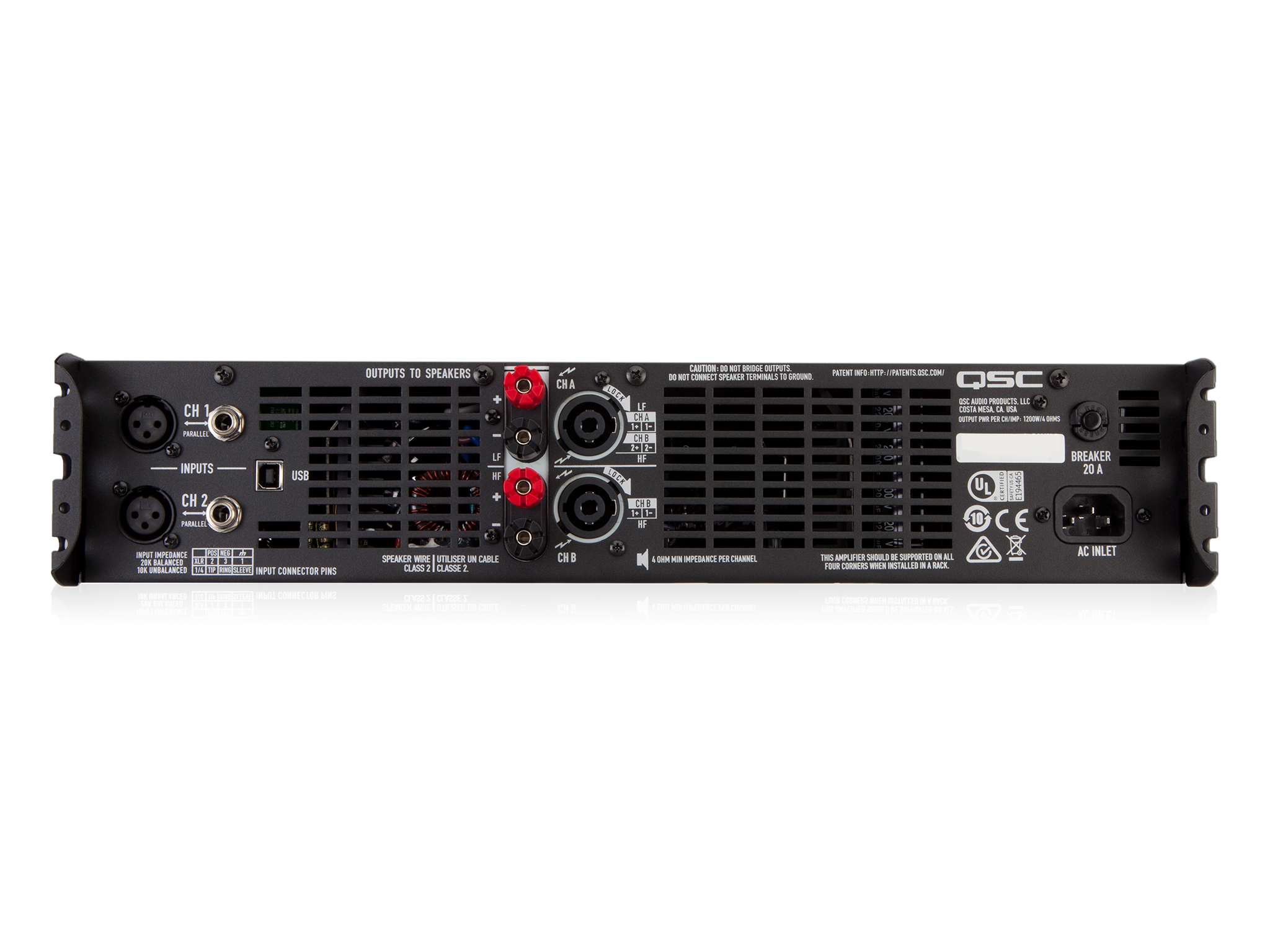 Rear Image of the GXD 8 amplifier
