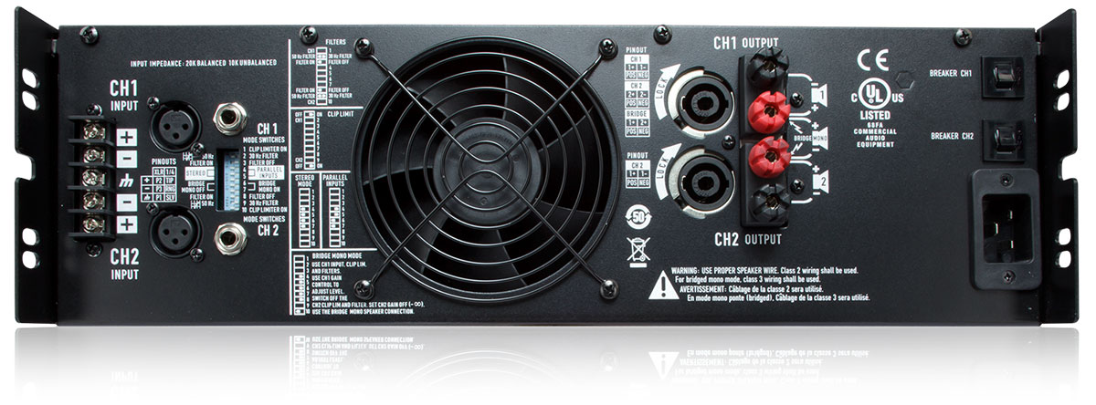 Rear Image of the RMX 5050A amplifier
