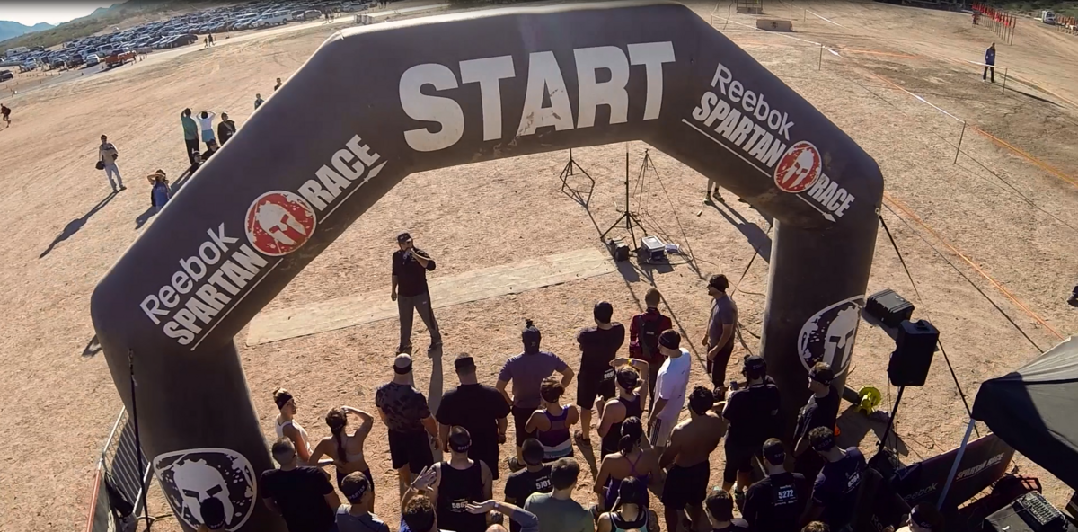 Runners gathered at the starting line for the Reebok Spartan Race