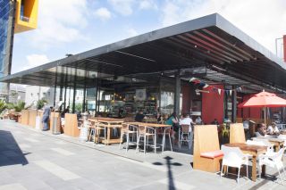 Exterior view of the outdoor seating at Auckland's Urban Turban