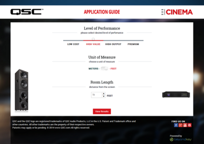 Screenshot of the new QSC Cinema Online Application Guide