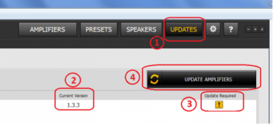 Visual guide on the steps to update firmware